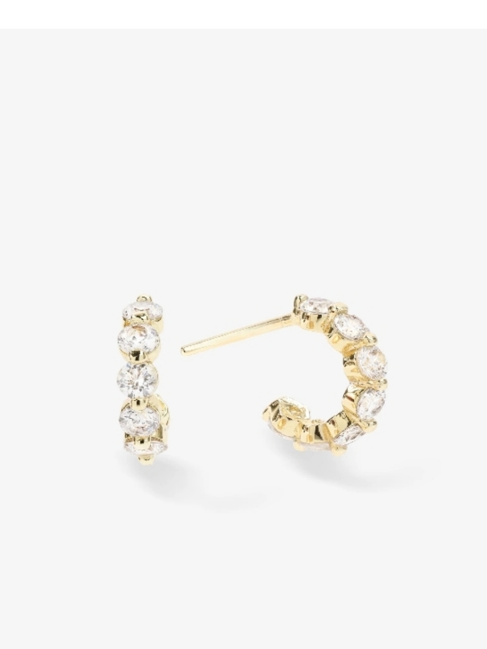 Melinda Maria Shes An Icon Gold Tone Cubic Zirconia Mini Hoop Earrings - Women